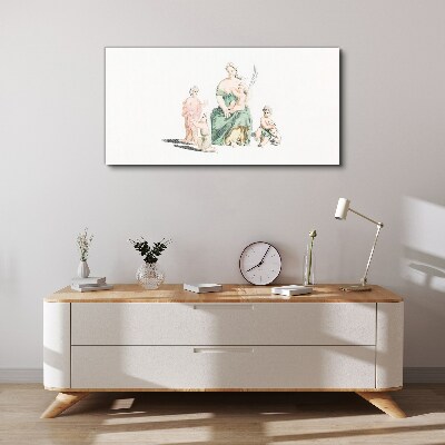 Bild auf leinwand Familie in Pastelltönen
