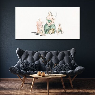 Bild auf leinwand Familie in Pastelltönen