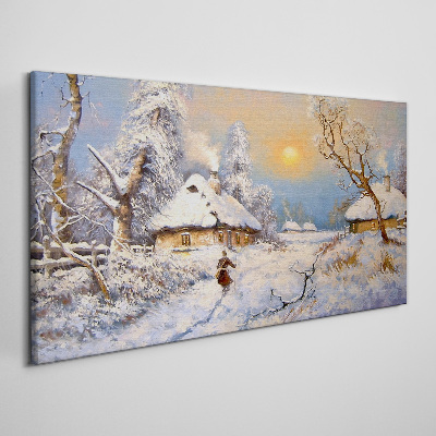 Foto auf leinwand Ländliche Winterlandschaft