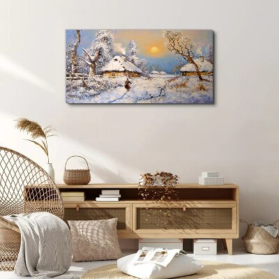 Foto auf leinwand Ländliche Winterlandschaft