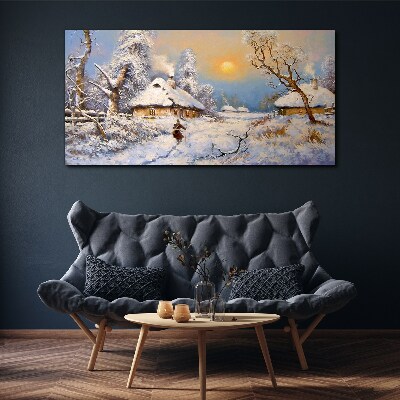 Foto auf leinwand Ländliche Winterlandschaft