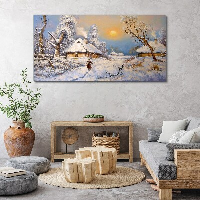 Foto auf leinwand Ländliche Winterlandschaft
