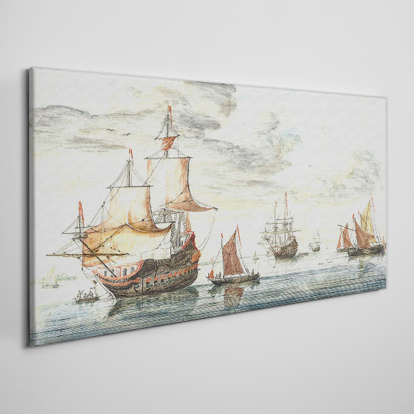 Wandbild Kreuzfahrt mit historischen Segelschiffen