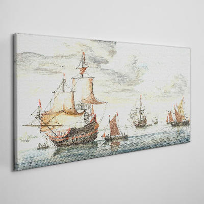 Wandbild Kreuzfahrt mit historischen Segelschiffen