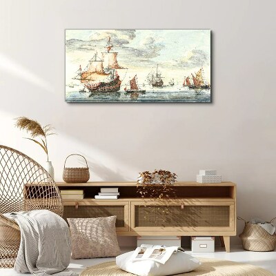 Wandbild Kreuzfahrt mit historischen Segelschiffen
