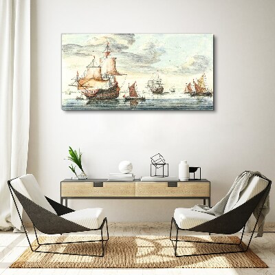 Wandbild Kreuzfahrt mit historischen Segelschiffen