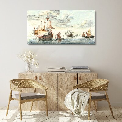 Wandbild Kreuzfahrt mit historischen Segelschiffen