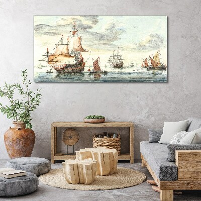 Wandbild Kreuzfahrt mit historischen Segelschiffen