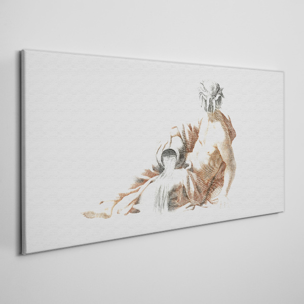 Bild auf leinwand Mythologischer Mann mit Krug
