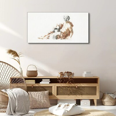 Bild auf leinwand Mythologischer Mann mit Krug
