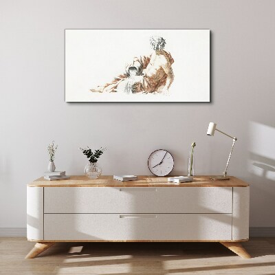 Bild auf leinwand Mythologischer Mann mit Krug