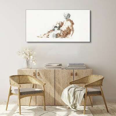 Bild auf leinwand Mythologischer Mann mit Krug