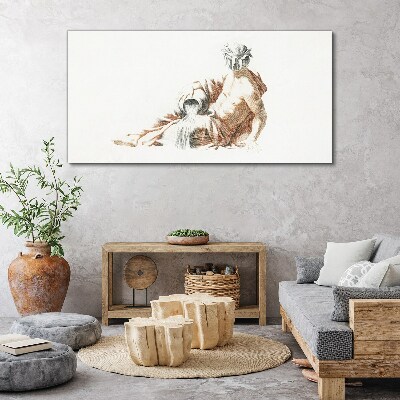 Bild auf leinwand Mythologischer Mann mit Krug