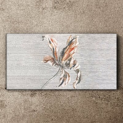 Foto auf leinwand Eine zarte Blume auf grauem Hintergrund