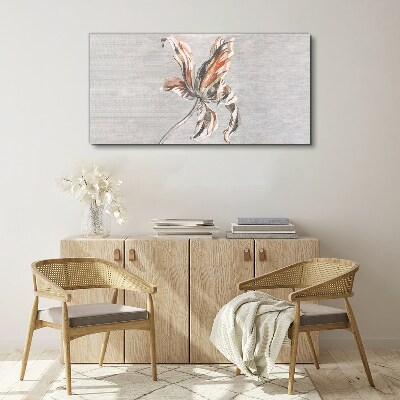 Foto auf leinwand Eine zarte Blume auf grauem Hintergrund