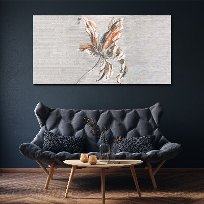 Foto auf leinwand Eine zarte Blume auf grauem Hintergrund