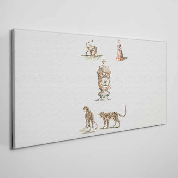 Foto auf leinwand Exotische Tiere und eine Vase