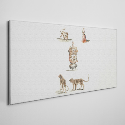 Foto auf leinwand Exotische Tiere und eine Vase