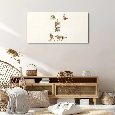 Foto auf leinwand Exotische Tiere und eine Vase