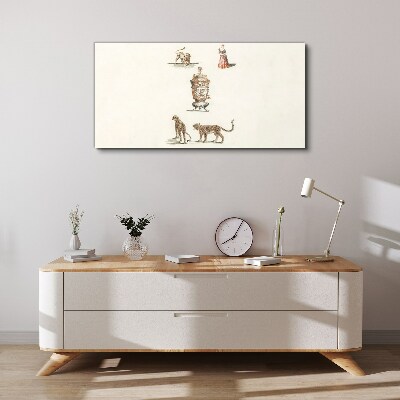 Foto auf leinwand Exotische Tiere und eine Vase