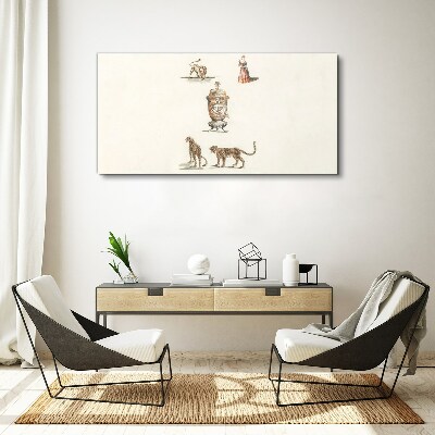 Foto auf leinwand Exotische Tiere und eine Vase