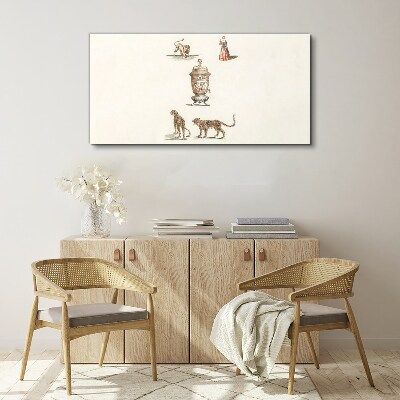 Foto auf leinwand Exotische Tiere und eine Vase