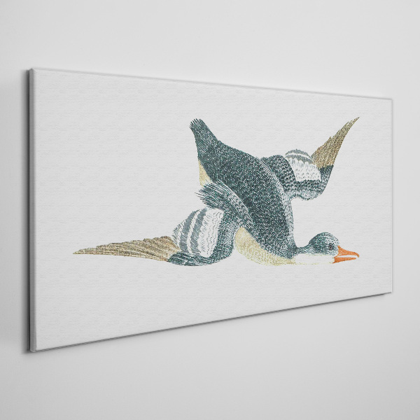 Foto leinwand Fliegende Ente in Pastelltönen