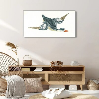 Foto leinwand Fliegende Ente in Pastelltönen