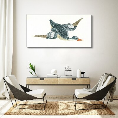 Foto leinwand Fliegende Ente in Pastelltönen