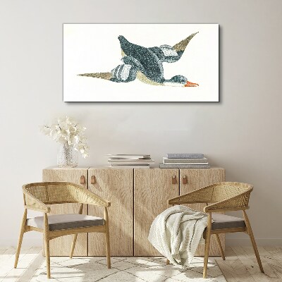 Foto leinwand Fliegende Ente in Pastelltönen