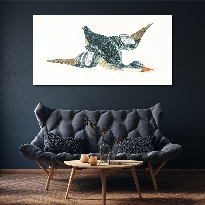 Foto leinwand Fliegende Ente in Pastelltönen