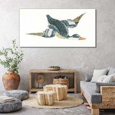 Foto leinwand Fliegende Ente in Pastelltönen