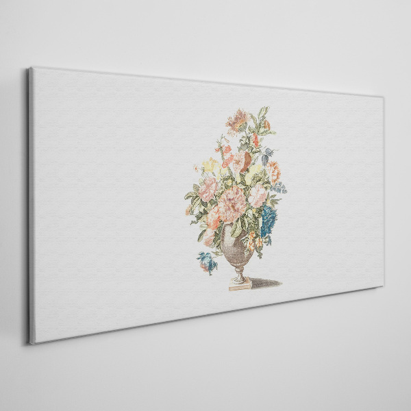 Wandbild Vase mit Blumen in Pastellfarben