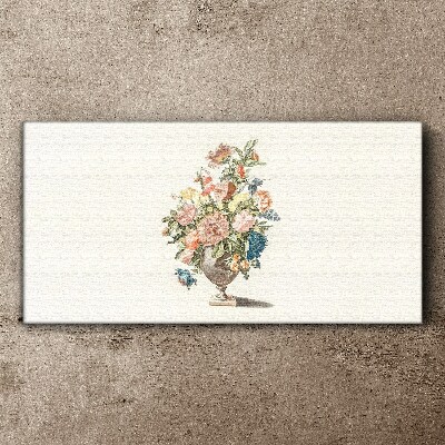 Wandbild Vase mit Blumen in Pastellfarben