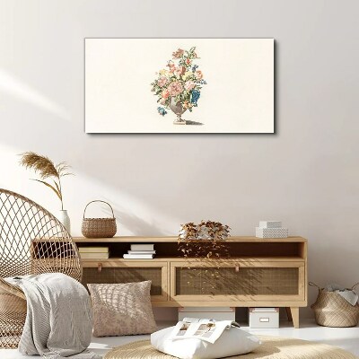 Wandbild Vase mit Blumen in Pastellfarben