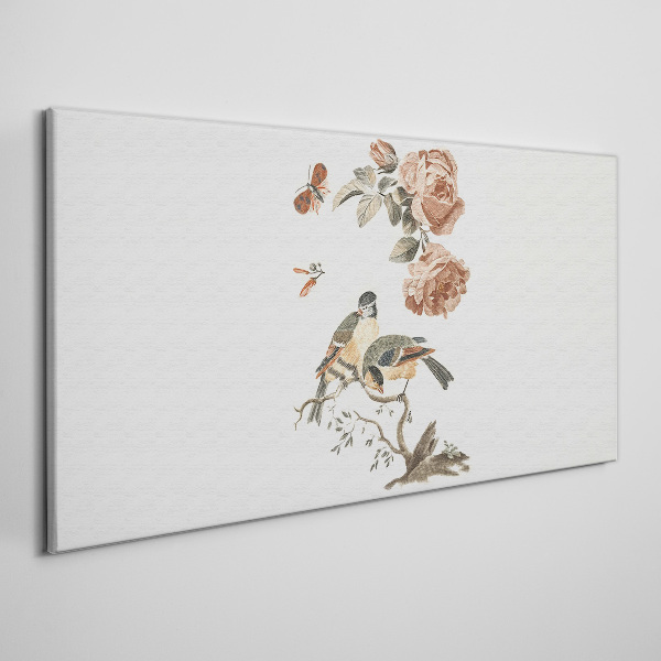 Bild auf leinwand Vögel und Blumen in Harmonie
