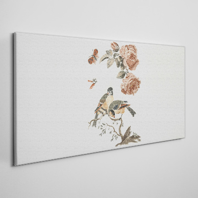 Bild auf leinwand Vögel und Blumen in Harmonie