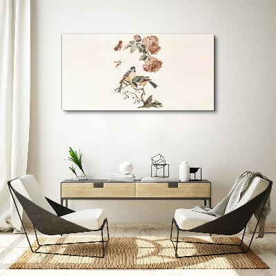 Bild auf leinwand Vögel und Blumen in Harmonie