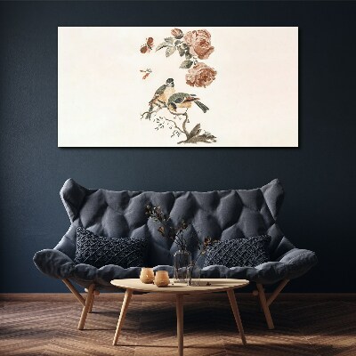 Bild auf leinwand Vögel und Blumen in Harmonie