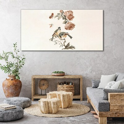 Bild auf leinwand Vögel und Blumen in Harmonie