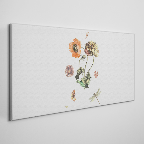 Wandbild Blumenmotive mit Insekten