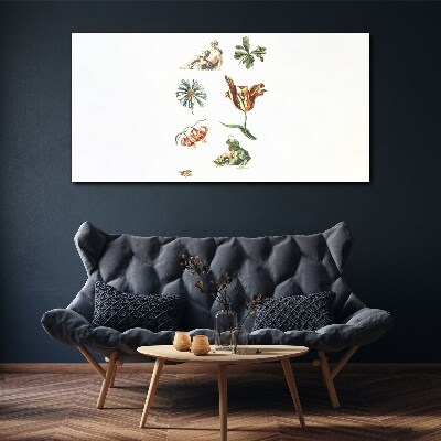 Bild auf leinwand Blumen Mann Drache