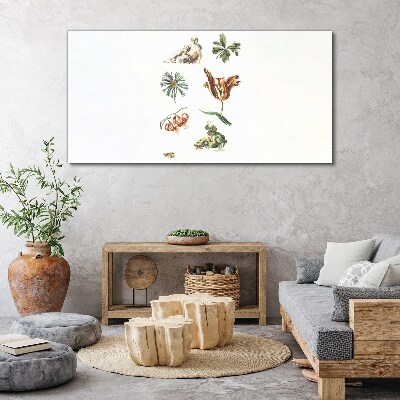 Bild auf leinwand Blumen Mann Drache