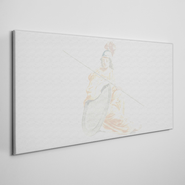 Wandbild Verteidiger mit Schild und Speer