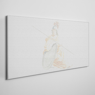 Wandbild Verteidiger mit Schild und Speer