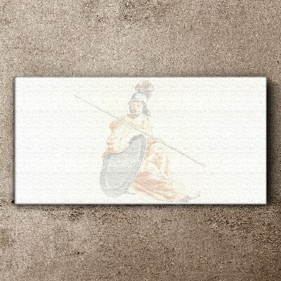 Wandbild Verteidiger mit Schild und Speer