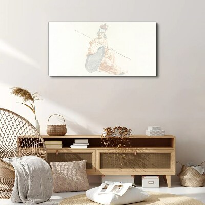 Wandbild Verteidiger mit Schild und Speer