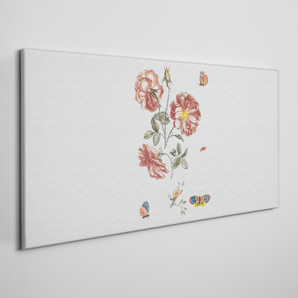 Foto auf leinwand Blumenmotiv mit Insekten