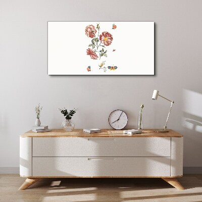 Foto auf leinwand Blumenmotiv mit Insekten