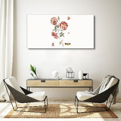 Foto auf leinwand Blumenmotiv mit Insekten